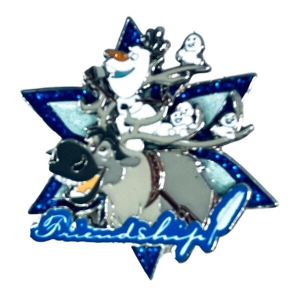 Disney Olaf Trading Pin Frozen Friendship Snowman Sven Reindeer Lapel Pin Badge - Picture 1 of 8